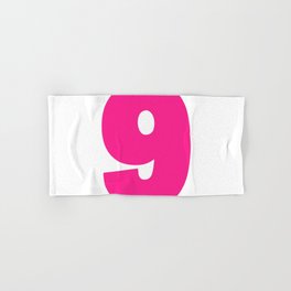 9 (Dark Pink & White Number) Hand & Bath Towel