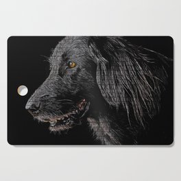 So Cool, Black Flat Coated Retriever Dog - Brick Block Background Cutting Board