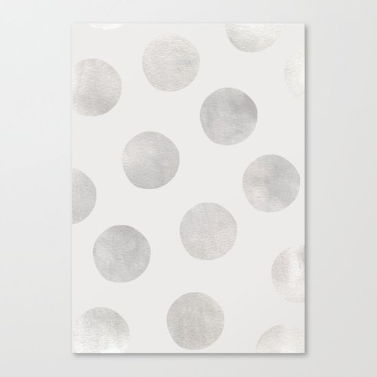 Silver Polka Dots Canvas Print