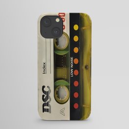 Yellow And Black Retro Cassette Tape iPhone Case