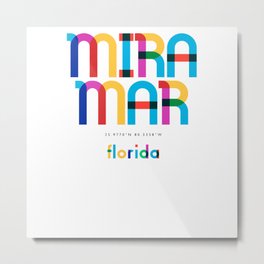 Miramar Florida Mid Century, Pop Art, Metal Print