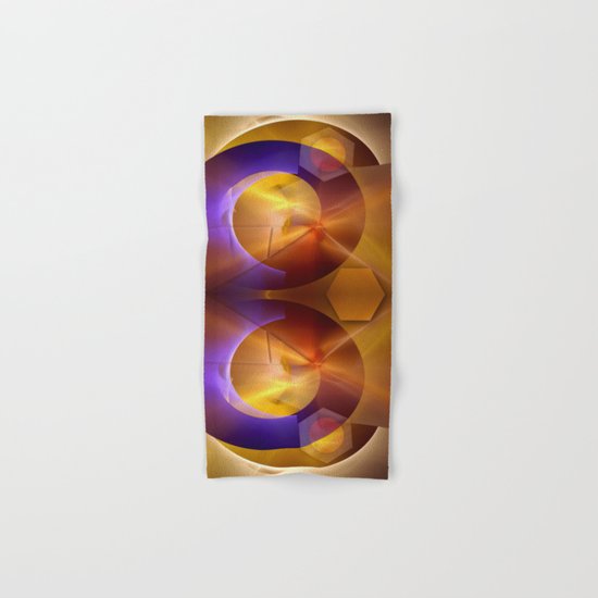 Modern abstract with a golden glow Hand & Bath Towel