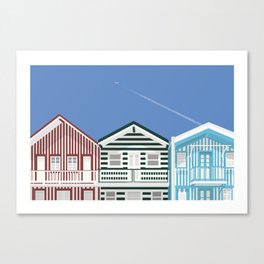 Costa Nova Beach Houses #2 Canvas Print