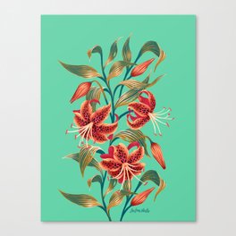 Tiger Lily - Orange Mint Canvas Print