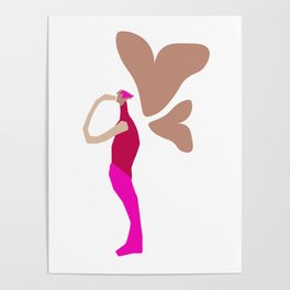 Flutter in Hot Pink and Bronze Poster