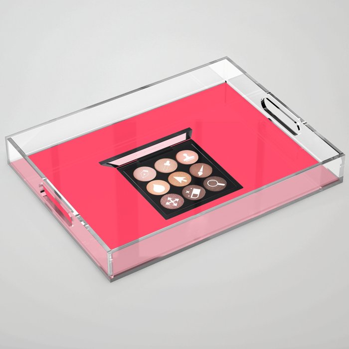 modern makeup red Acrylic Tray