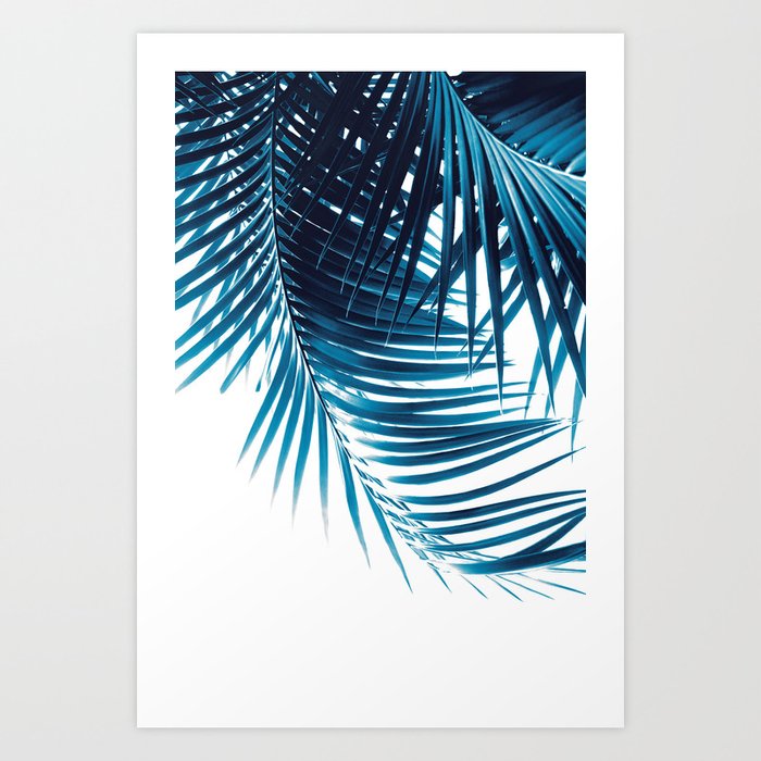 Palm Leaves Blue Vibes #1 #tropical #decor #art #society6 Art Print
