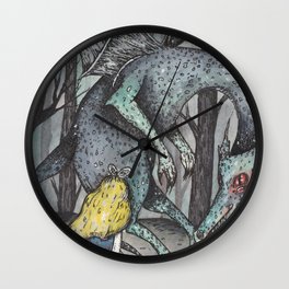 Alice meets the Jabberwock Wall Clock | Alice, Dragon, Paganart, Jabberwock, Witchart, Wonderland, Lookingglass, Fores, Painting 