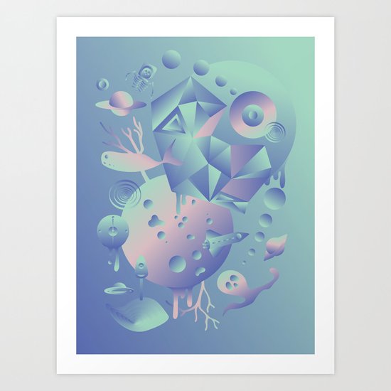 Geometromorphic Ocean Art Print