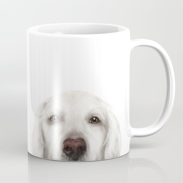 Golden Retriever Whitedog Illustration Original Painting Print Coffee Mug By Miartdesigncreation Society6