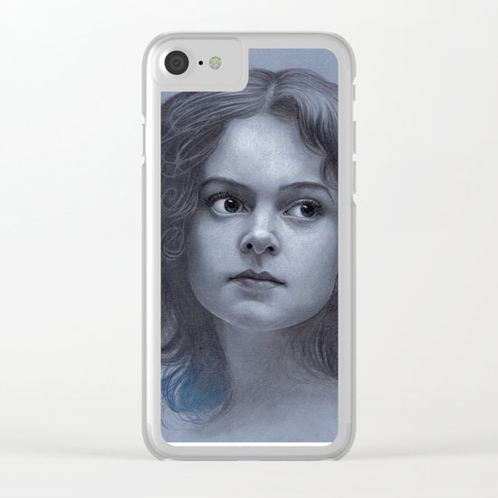 Behind greyness - pencil drawing on paperboard Clear iPhone Case
