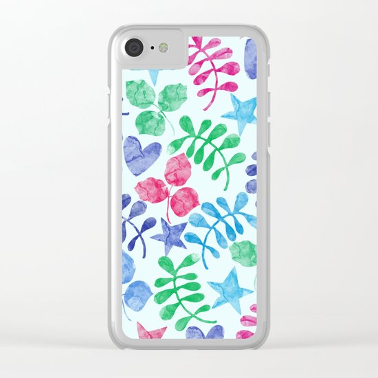 Watercolor Floral Pattern II Clear iPhone Case