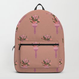 Flower Brush- Brown Background Backpack
