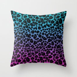 Blue/Pink Leopard Skin Throw Pillow