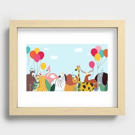 Animals At My Party Recessed Framed Print