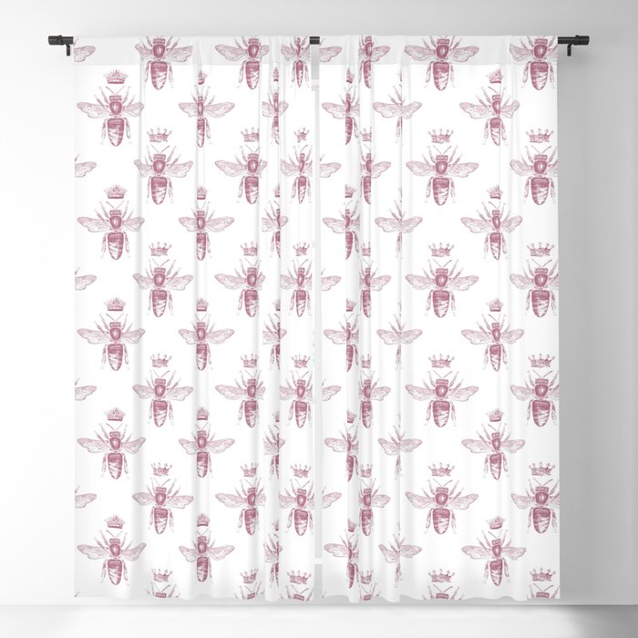 Pink Queen Bee Pattern Blackout Curtain