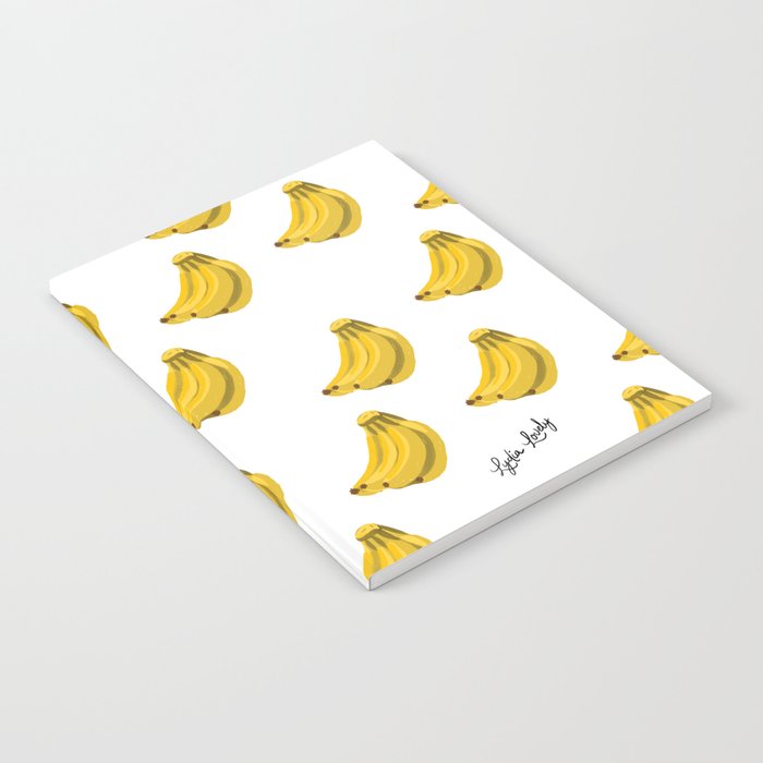 Bananas yellow- white/ transparent background Notebook