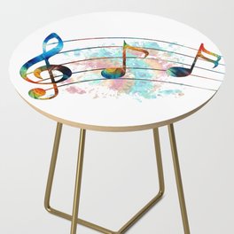 Magical Musical Notes - Colorful Music Art by Sharon Cummings Side Table