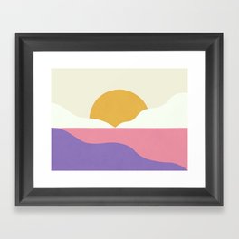 Sunset Island - Pink Framed Art Print