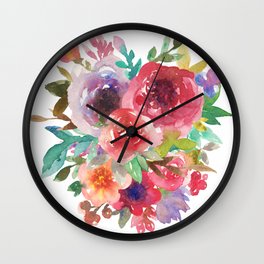 Rainbow bouquet Wall Clock