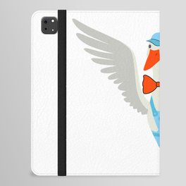 Cute White Goose Flapping Its Wings iPad Folio Case