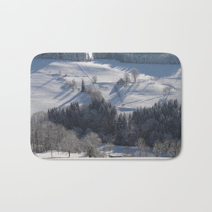 New Zealand Photography - Forest On The Snowy Hills Of New Zealand Bath Mat