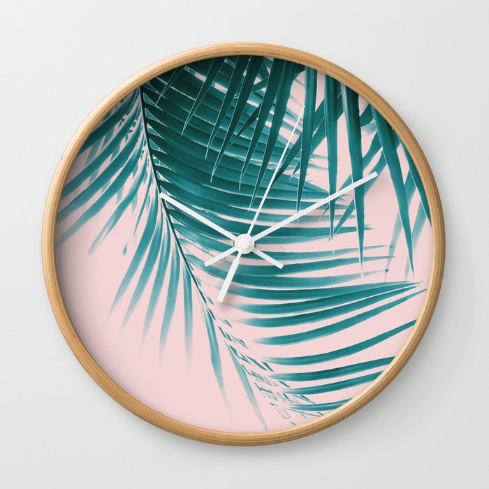 Palm Leaves Summer Vibes #1 #tropical #decor #art #society6 Wall Clock