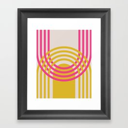 Arches in Fandango Pink and Mustard Yellow Framed Art Print