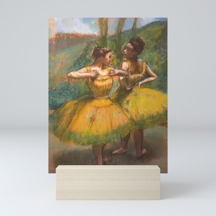 Edgar Degas "Two dancers in yellow" Mini Art Print