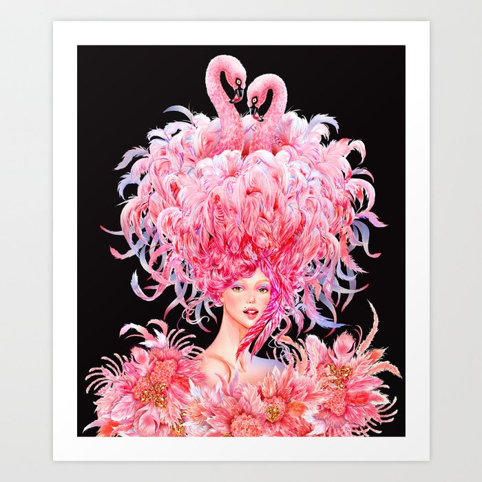 Flamingo Love_Pink Art Print