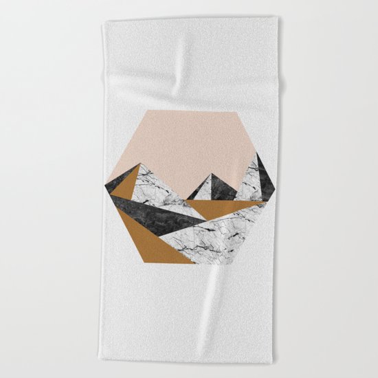 Geo Landscape Hexagon Beach Towel