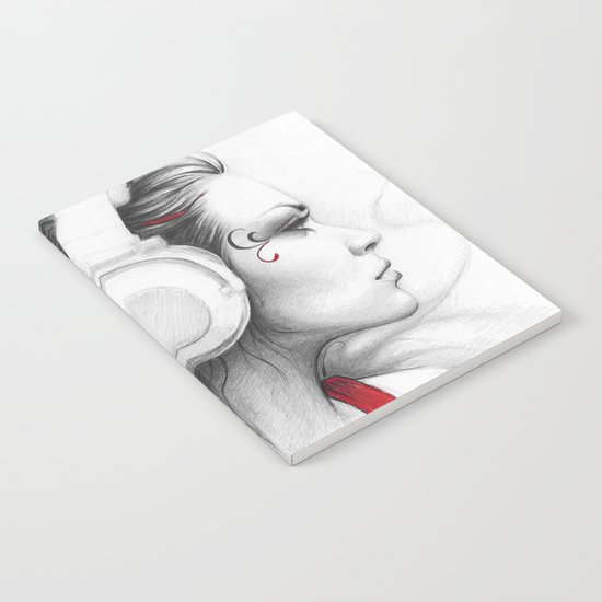 MUSIC Girl in Headphones Notebook
