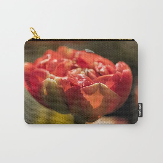 Fire Red tulips at Backlight Carry-All Pouch