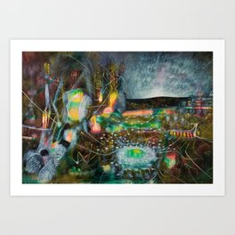 To Cover the Earth with a New Dew, Northern Lights fantastical landscape painting by Robert Matta Art Print