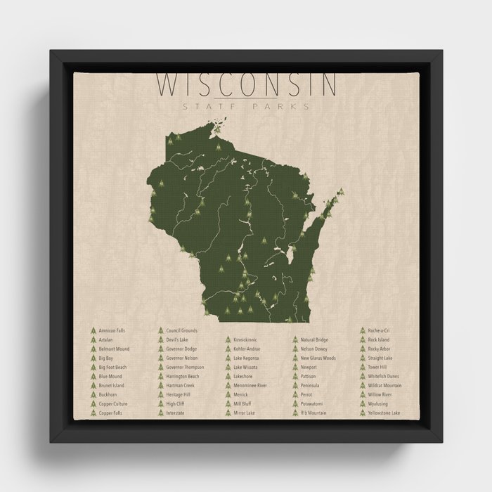 Wisconsin Parks Framed Canvas