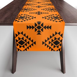 Orange and Black Native American Tribal Pattern Table Runner