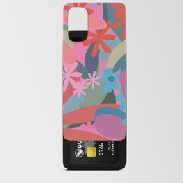 Floral Jungle Colorful Art Design Pattern in Pink Red and Blue  Android Card Case