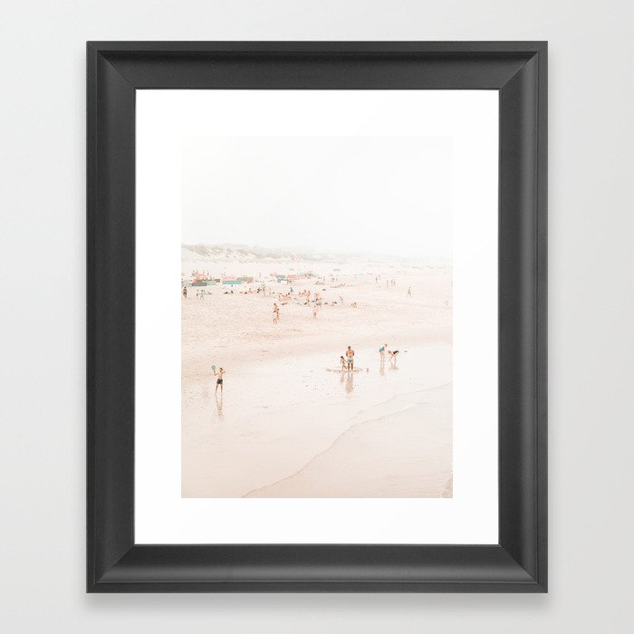 At the beach ten (part one of a diptych) - Minimal Beach - Ocean Sea photography Framed Art Print