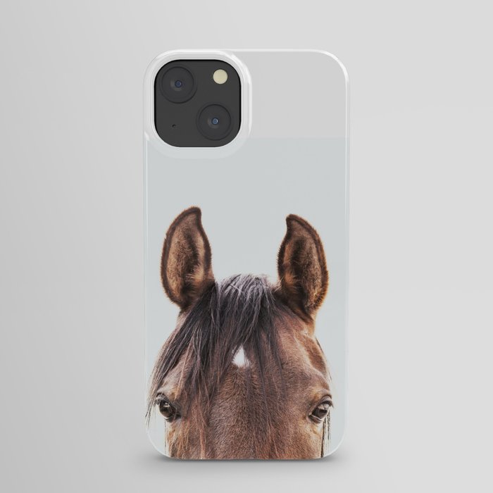 peekaboo horse, bw horse print, horse photo, equestrian, equestrian photo, equestrian decor iPhone Case