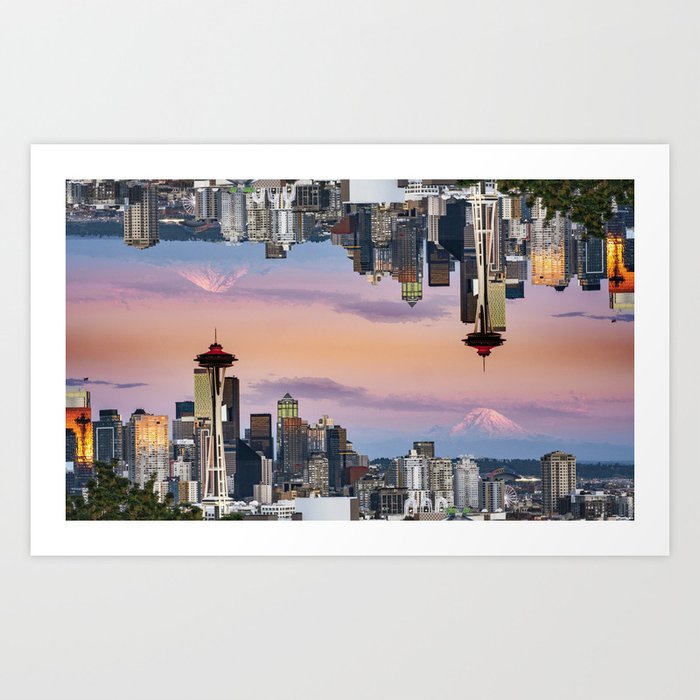 Seattle Rainbow Reflection Art Print