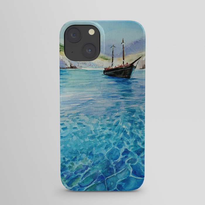 Shinning Ocean - Watercolor Landscape Art iPhone Case