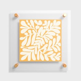 Yellow and white foliage square Floating Acrylic Print