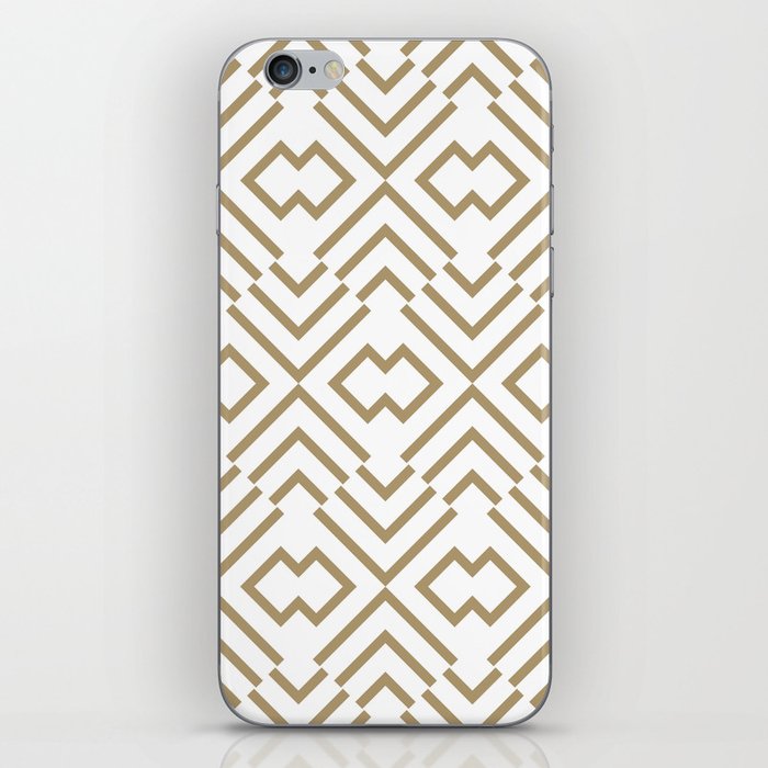 Brown and White Art Deco Shape Pattern Pairs DV 2022 Popular Colour There's No Place Like Home 0318 iPhone Skin