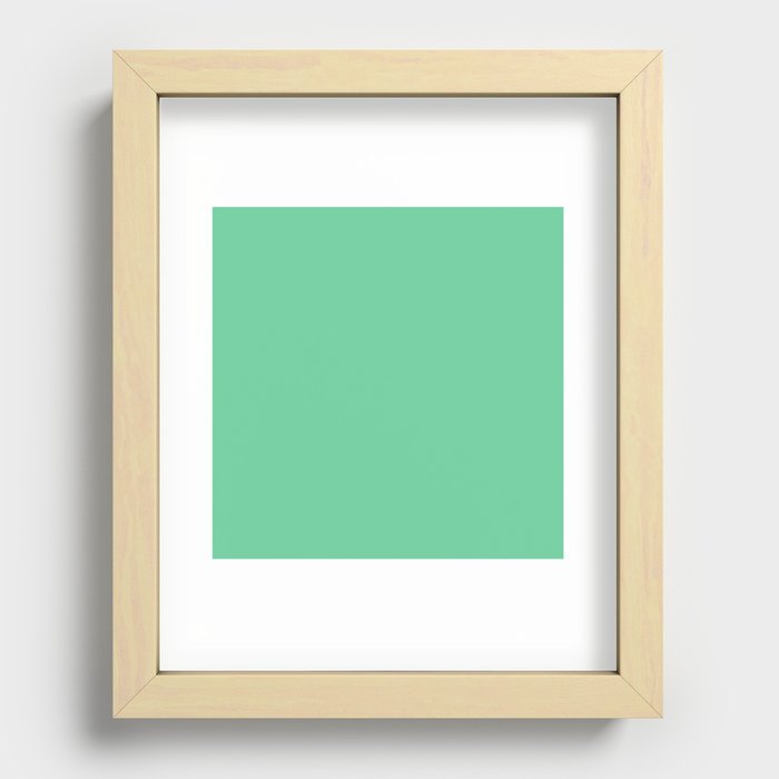 SPRING BUD color. Pastel green solid color Recessed Framed Print
