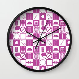 Contraception Pattern (Purple) Wall Clock