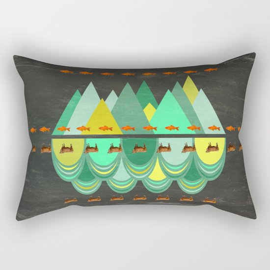 fishes which wanted to hike while cows wanted to swim Rectangular Pillow