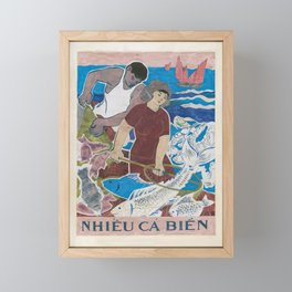 Vietnamese Poster: Ocean Fishing Framed Mini Art Print