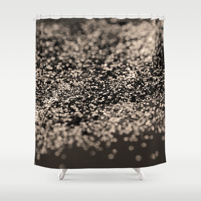 Sparkling Sepia Gray Black Glitter #1 (Faux Glitter) #shiny #decor #art #society6 Shower Curtain