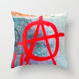 Anarchy Graffiti Throw Pillow