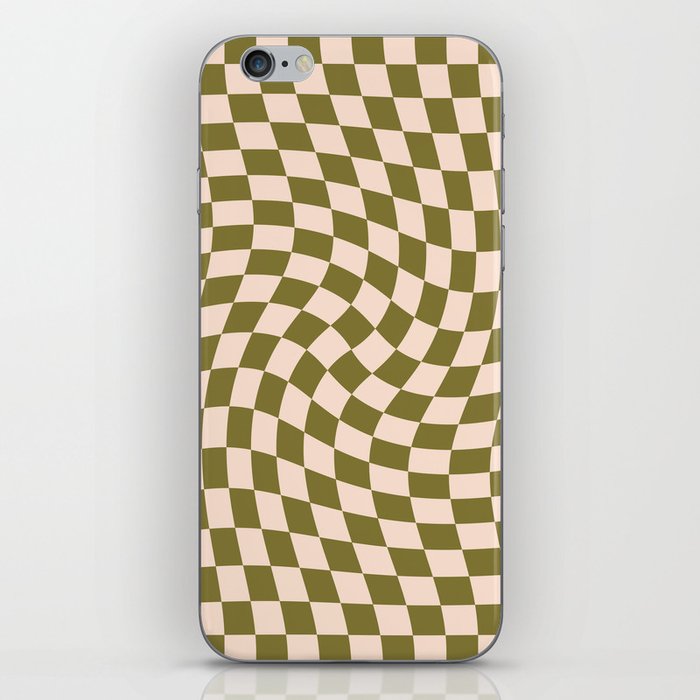 Check VI - Green Twist — Checkerboard Print iPhone Skin